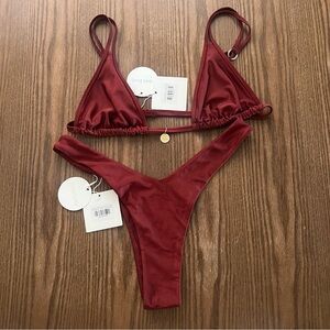 NWT Kulani Kinis Y Bottom and Twin Strap Bralette Top in Sweet Cinnamon Size XL